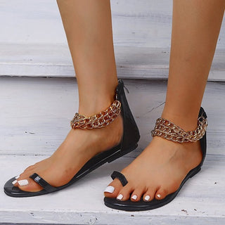 Women's Flat Toe Metal Sandals