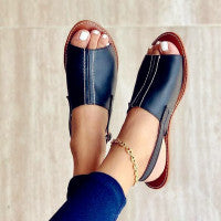 Women's simple PU sandals and slippers