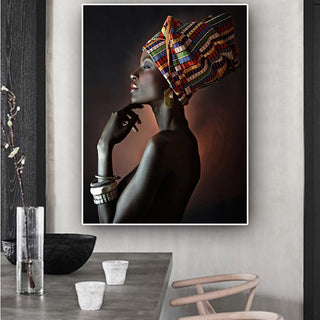 African woman model art deco painting