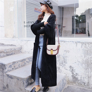 Fashion Loose Knit Jacket With Threaded Sleeves