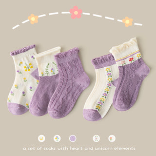 Children's Socks Mesh Forest Floral Cotton Breathable Socks