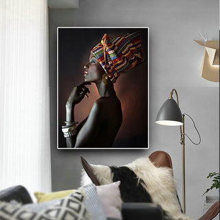 African woman model art deco painting