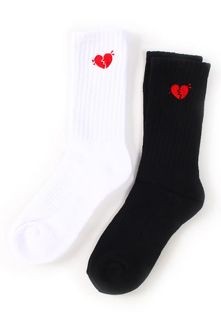 Heartbroken Street Embroidered Socks