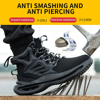 Fashion New Work Safety Boots Men Work Sneakers Steel Toe Safety Shoes Men Indestructible Shoes Puncture-Proof Work Boots 49 50