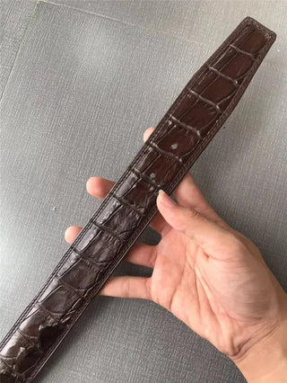 Male Brown Belt Real Alligator Leather