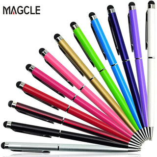 10pcs/set Universal 2 in 1 Metal Stylus Pens with Ballpoint Pens Touch Screen Stylo for All Capacitive Screen For Gift Dropship