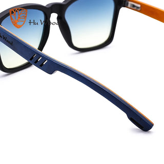 HU WOOD Brand Design Sunglasses for Men Handmade Zebra Wood Sun Glasses Polarized Lenses Driving Protection UV400 GR8011