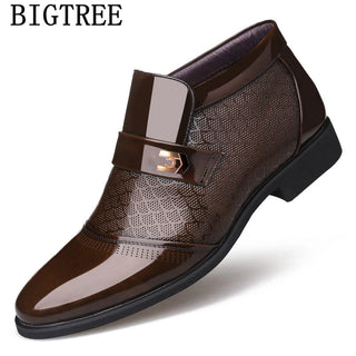 Business Shoes Mens Dress Boots Office Shoes Men Classic Patent Leather Winter Boots Men Formal Shoes Luxury Brand Buty Meskie