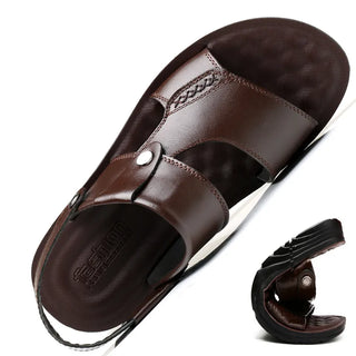 Leather Sandals Slippers, Men's Shoes.