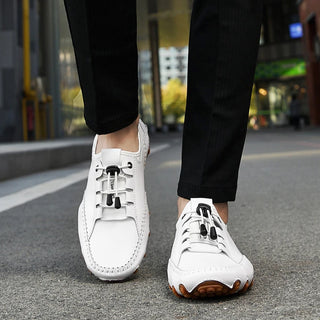 Men's Casual Sneakers Cow Leather New Driviers Outdoor Shoes Men Loafers Vintage Slip On Designer Flats Leisure Big Size 38-47