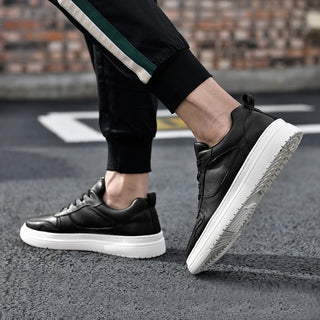 Fashion Sneakers Genuine Leather Shoes Men Sneakers Fashion Brand Young Men Casual Shoes Flat Cool Male White Shoes
