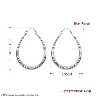 DOTEFFIL 925 Sterling Silver Smooth Solid Circle U Round Hoop Earring For Women Wedding Engagement Party Fashion Jewelry