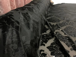 Brand New Luxury Solid Black Velvet Curtains for Living Room Bedroom Sheer Window Decos Soft Flocked Fabric Sheer Gauze Curtains