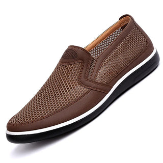 2021 New Summer Mesh Shoes Men Slip-On Flat Sapatos Hollow Out Comfortable Father Shoes Man Casual Moccasins Basic Espadrille