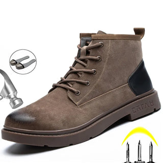 Genuine Leather Work Safety Boots For Work Boots Winter Shoes Men Work Shoes Male Steel Toe Shoes Safety Industrial Shoes