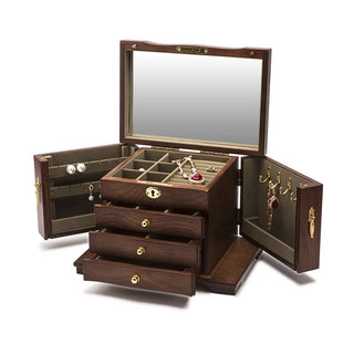 2022 Luxury Large Wooden Jewelry Box Storage Display Earring Ring Necklace Jewellery Gift Case Organizer Packaging Casket