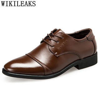 Formal Men Shoes Oxford Italian Mens Leather Shoes Brand Coiffeur Official Shoes Men Classic Big Size Brown Dress Buty Meskie