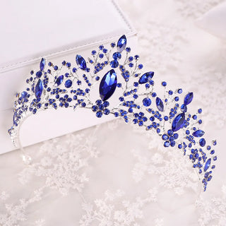 Baroque Crystal Heart Bridal Tiaras Crown