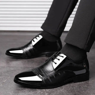 Leather Shoes Pointed Men Ballroom Dance