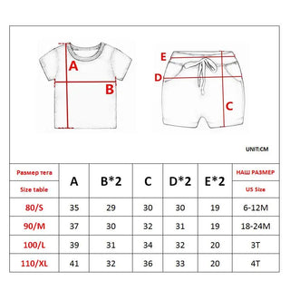 Baby Summer Clothes Set for Boy Toddler Kids Clothing Cartoon Printed Fruit Short Sleeve Tshirt + Pants Boy Suit 1 2 3 4 Years