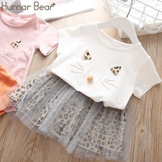 Humor Bear Summer Fashion Brand New Girls' Clothing Children's Clothes Animal Cotton T-Shirt + pants Baby Kids Clothing Set