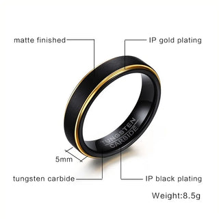 5MM Vnox Black Tungsten Rings
