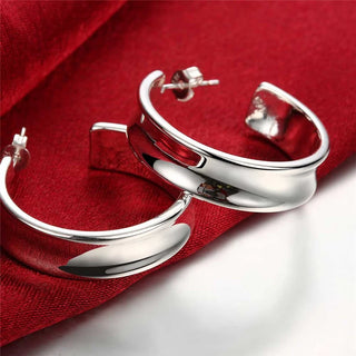 DOTEFFIL Classic Smooth 925 Sterling Silver Women Hoop Earring Gift Christmas Party Wedding Top Selling Fashion Jewelry