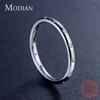 Instagram New Style Solid 925 Sterling Silver Simple Fashion Female Engagement Finger Ring Jewelry Stackable Classic For Women