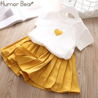 Humor Bear Summer Fashion Brand New Girls' Clothing Children's Clothes Animal Cotton T-Shirt + pants Baby Kids Clothing Set