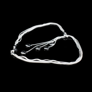 Sterling Silver Long Tassel Heart Pendant Necklace