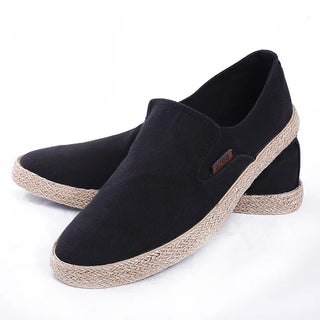 LISM 2020 New Casual Shoes  Men Loafers  Spring Flat with Canvas Low-slip Breathable Shallow Rope Light Shoes Deodorant