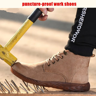 Men's Boots Steel Toe Cap Labor Protection Shoes Men Work Safety Shoes Size 36-46 Smash-resistant Puncture-proof Welding Shoes