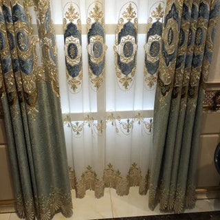 Luxury Modern Embroidered Designer Curtain Tulle Window Sheer Curtain For Living Room Bedroom Kitchen Window Screening shading