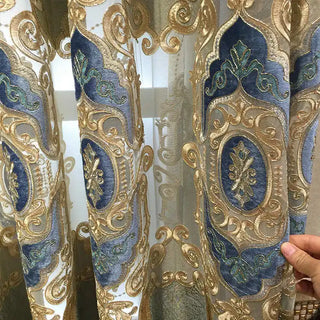 Luxury Modern Embroidered Designer Curtain Tulle Window Sheer Curtain For Living Room Bedroom Kitchen Window Screening shading
