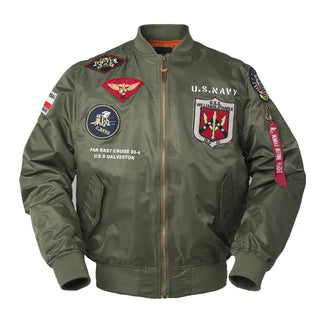 Autumn Top gun Us navy MA1 letterman varsity baseball Pilot air force flight hunting tactical military army jacket men clothes