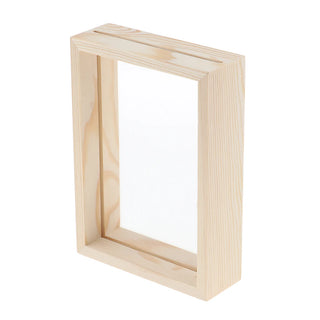 Creative Double-sided Wooden Frame Decor with Glass Cover Wall Antique Glass Modern Photo Frame Picture Display Holder Decor