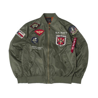 Autumn Top gun Us navy MA1 letterman varsity baseball Pilot air force flight hunting tactical military army jacket men clothes