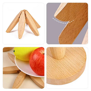 home Kitchen Tree Shape Trivet Set Coaster Wooden Placemats For Insulation Wood Hot Pads Insulation Anti Scald Mat Table Mat