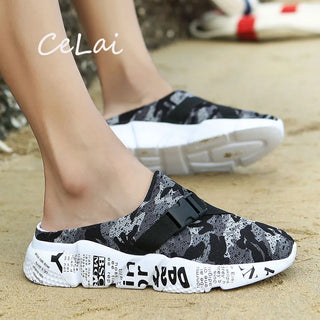 2023 Beach Slip on Shoes Men Big Size Sneakers Comfort Air Mesh Shoes Mens Brands Light Clogs Sneakers Man Summer Outdoor A-032