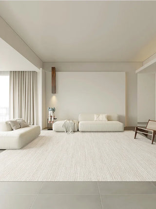 Beige Striped Carpet Minimalist Large Area