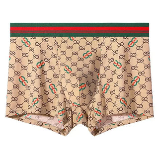 Men Ice Silk Underwear Low Waist Boxers Shorts Pants Separate Open Warehouse Thin Printing Boxers Underpanties Briefs Lingerie