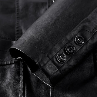 Men's Lapel Leather Dress Suit Coat