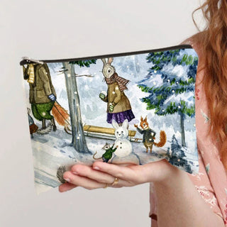 Fox and rabbit Cosmetic Bag Make up Pouch Women Fashion Toiletry Organizer Storage Bag for Travel Colorful Trendy Lady Gift