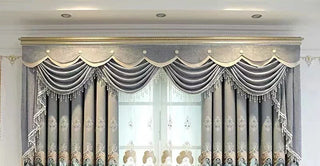 European Chenille Curtain for Living Room and Bedroom Embroidered Hollow Nordic Modern Decor Custom Multicolor Valance Elegant T