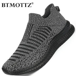 Fashion Trend Casual Shoes Men Knitted Mesh Outdoor Sneakers Men Slip-on Sock Shoes Breathable Sport Shoes Men Zapatillas Hombre