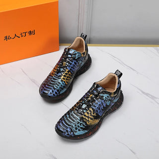 Authentic Real Leather Unisex Casual Outdoor Sneakers Exotic
