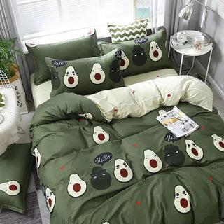 Cute Small Cat Four-pieces Bedding Covers Set Simple Style Duvet Cover Pillow Case Bed Sheet King Queen Twin Home Textile