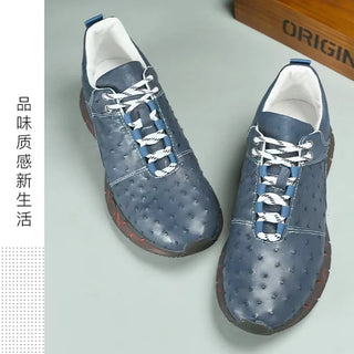 BATMO 2023 new arrival Fashion Ostrich skin causal shoes men,male Genuine leather shoes PDD35