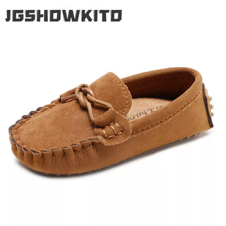 JGSHOWKITO Hot Fashion Kids Shoes For Boys Girls Children Leather Shoes Classical All-match Loafers Baby Toddler Boat Shoes Flat