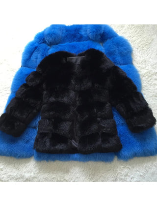 Long Luxury Faux Fur Coat.